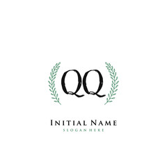 QQ Initial handwriting logo vector