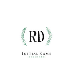 RD Initial handwriting logo vector