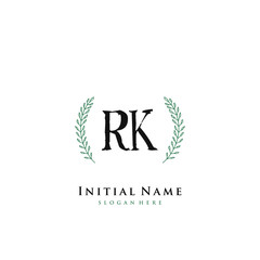 RK Initial handwriting logo vector