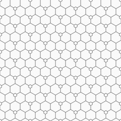 Abstract seamless hexagons pattern. Repeating geometric tiles with triple elements.