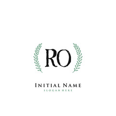 RO Initial handwriting logo vector