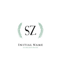 SZ Initial handwriting logo vector