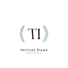 TI Initial handwriting logo vector