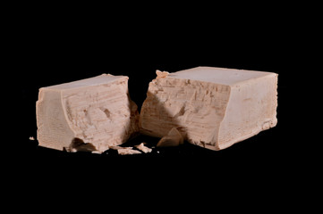 yeast isolated on black background