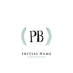 PB Initial handwriting logo vector