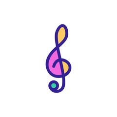 Violin key icon vector. A thin line sign. Isolated contour symbol illustration