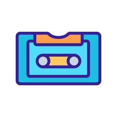 Audio cassette icon vector. A thin line sign. Isolated contour symbol illustration