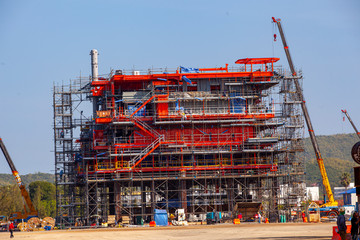 construction site with cranes