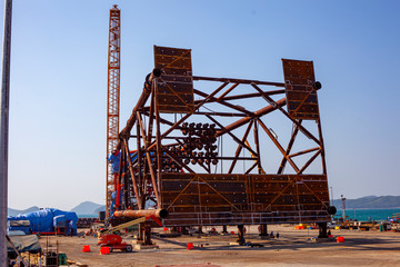 construction site with cranes