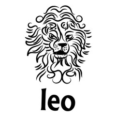 leo symbol is good for tattoo or logo, art modern illustration