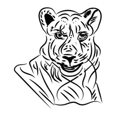 leo symbol is good for tattoo or logo, art modern illustration