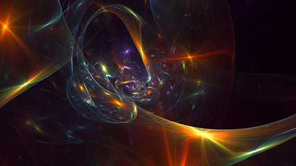 Naklejka premium Fractal 3D rendering abstract gold bright background