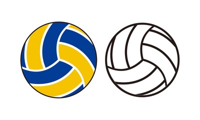 volleyball Sports balls minimal flat line icon
