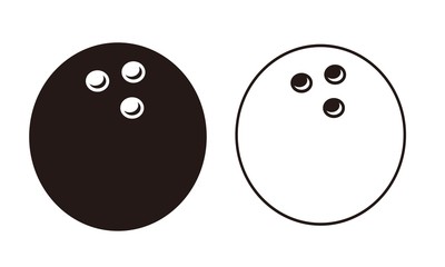 bowling ball Sports balls minimal flat line icon