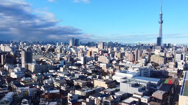 東京の下町とスカイツリー
