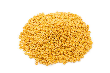 Corn-flakes background and texture. Top view.