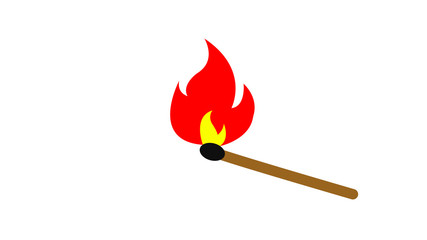  illustration of Burning matches on blue background