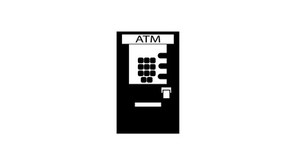 ATM bank cash machine on white background