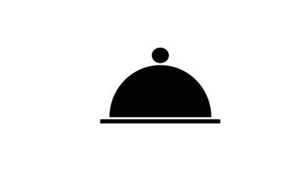 Serving food icon. Sign hand of waiter with serving tray.
