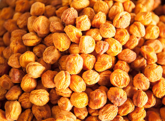 Dry apricots. Ripe dried sweet apricot fruit.