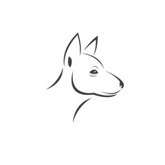 Vector of a Dog head Colour Black. Pet. Animal. logo or icon. symbol. Mammals. Cute. Art picture. on white background