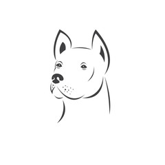 Vector of a Dog head Colour Black. Pet. Animal. logo or icon. symbol. Mammals. Cute. Art picture. on white background