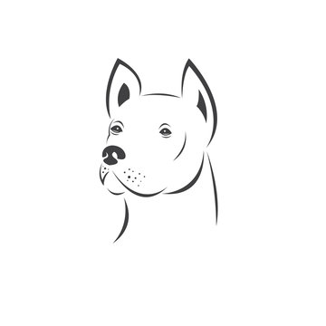 Vector of a Dog head Colour Black. Pet. Animal. logo or icon. symbol. Mammals. Cute. Art picture. on white background