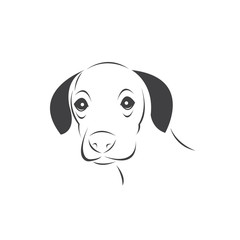 Vector of a Dog head Colour Black. Pet. Animal. logo or icon. symbol. Mammals. Cute. Art picture. on white background