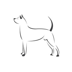 Vector of a Dog head Colour Black. Pet. Animal. logo or icon. symbol. Mammals. Cute. Art picture. on white background