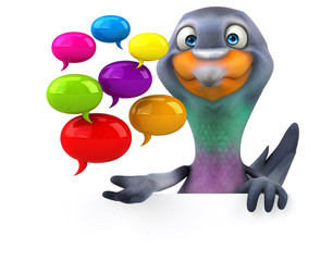Fun pigeon - 3D Illustration