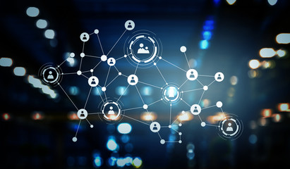 Concept of global networking . Mixed media