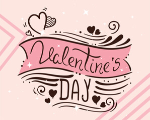 valentines day card with decoration design