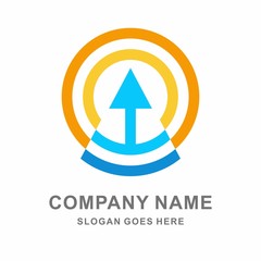 Geometric Arrow Space Business Company Vector Logo Design