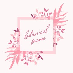 Botanical vector frame. Floral background