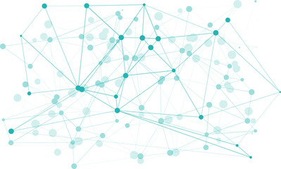 Chemistry connecting triangle illustration molecule, green layout creative