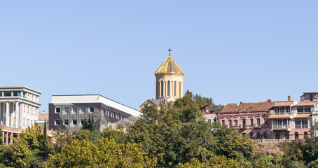 Obraz premium The Kashueti St. George Church in old part of Tbilisi city in Georgia