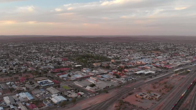 Aerial view of the mining city of Broken Hill, in the far west Australian Outback