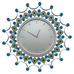 Wall clock with precious stones