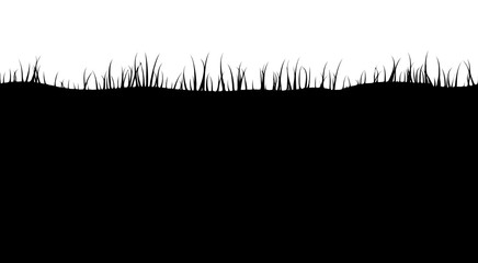 Silhouette of grass, seamless pattern. Vector illustration.
