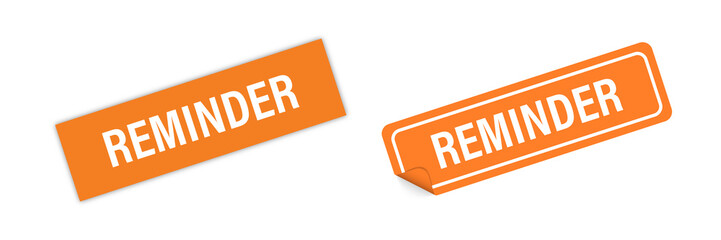 Sticker orange reminder vector isolated. Curved corner with shadows. Banner sale tag. Price flyer label.