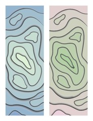 Set of template in paper cut style for posters, flyers or cards design