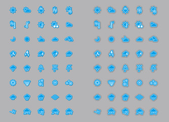 Weather Icon Set.Icon with jelly and transparent border.