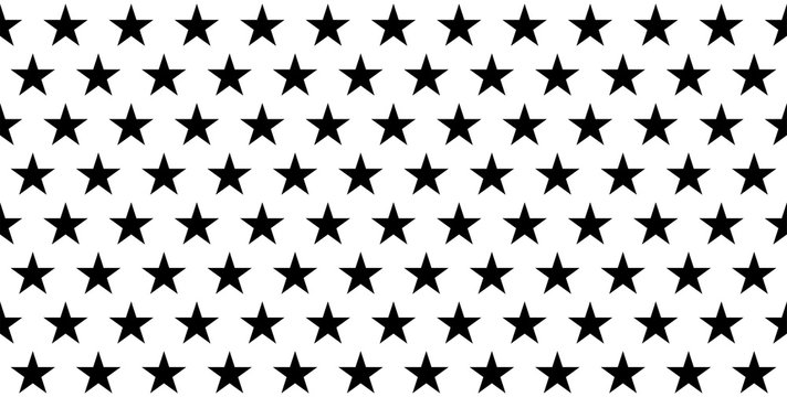 Star seamless pattern on white background. Vector black stars pattern. Seamless design. Abstract geometrical background. Geometric pattern.