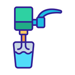 The water pump is a vector icon. Thin line sign. Isolated contour symbol illustration