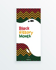 Black History Month to remember important people and events of the African diaspora vertical web banner template.