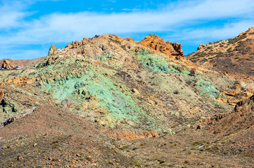 Green rocks in national park