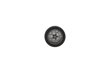 Top view alloy wheel with (Tire or tyre) of car model plastic kit isolated on white background..