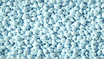 Beautiful golden background with hearts, Happy Valentine's Day! 3d illustration, 3d rendering.