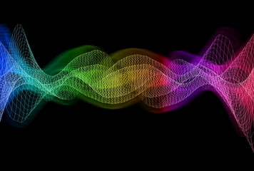 abstract wave lines colorful sound music technology science 