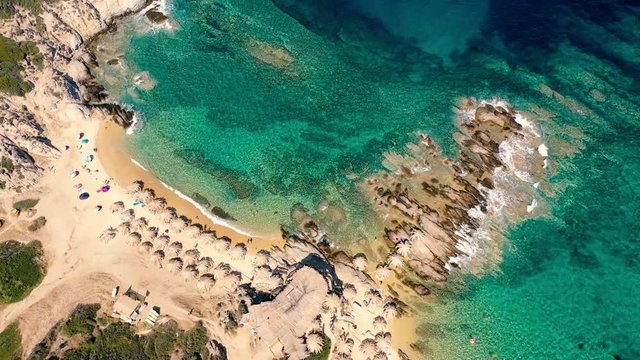 Tigania beach in Greece aerial.